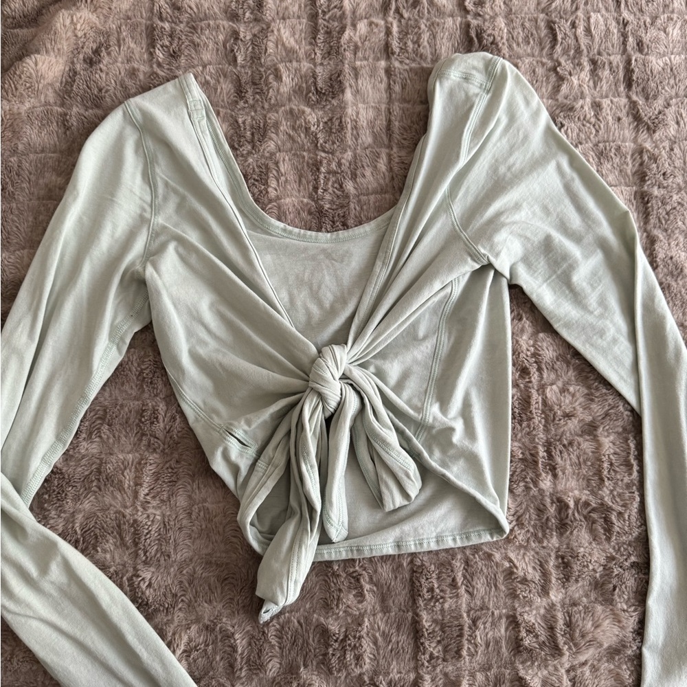 lululemon athletica Light Green Tie-Front Bodysuit